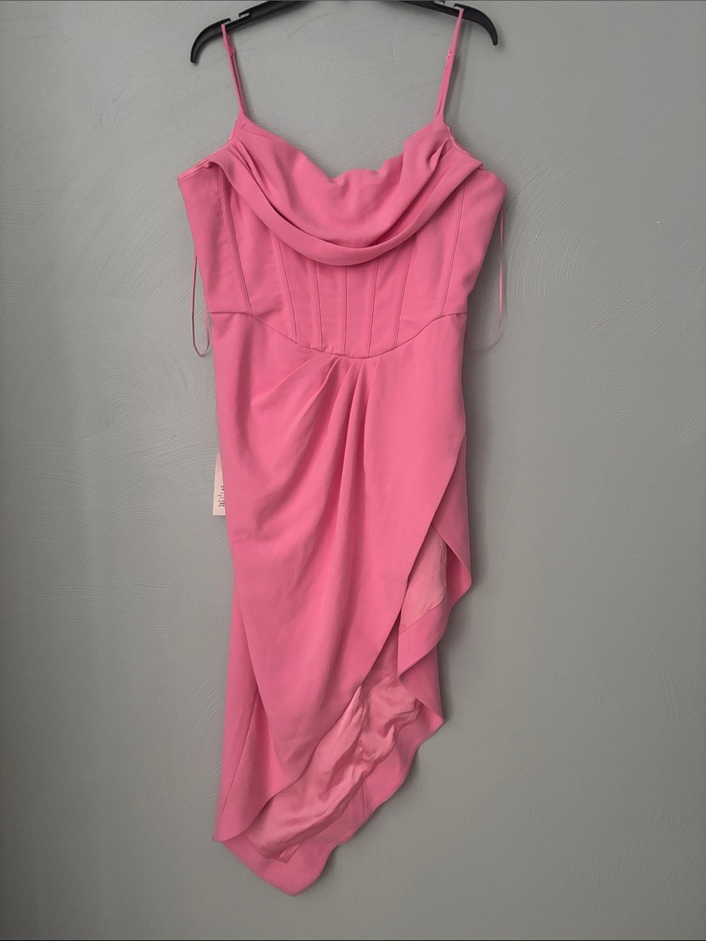 Bardot Leighton Mock Wrap Midi Dress Candy Pink